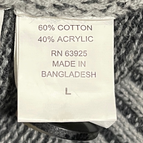 Citizen Wolf Chunky Knit Cardigan Elbow Patches Button Down Gray Size Large - Picture 7 of 8